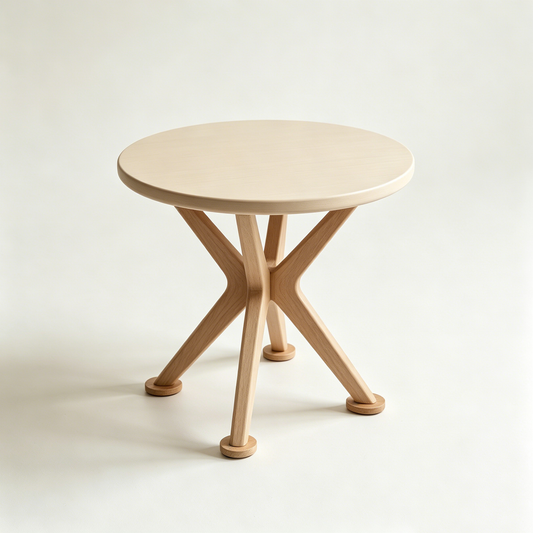 Cross‑Leg Minimalist Round Table