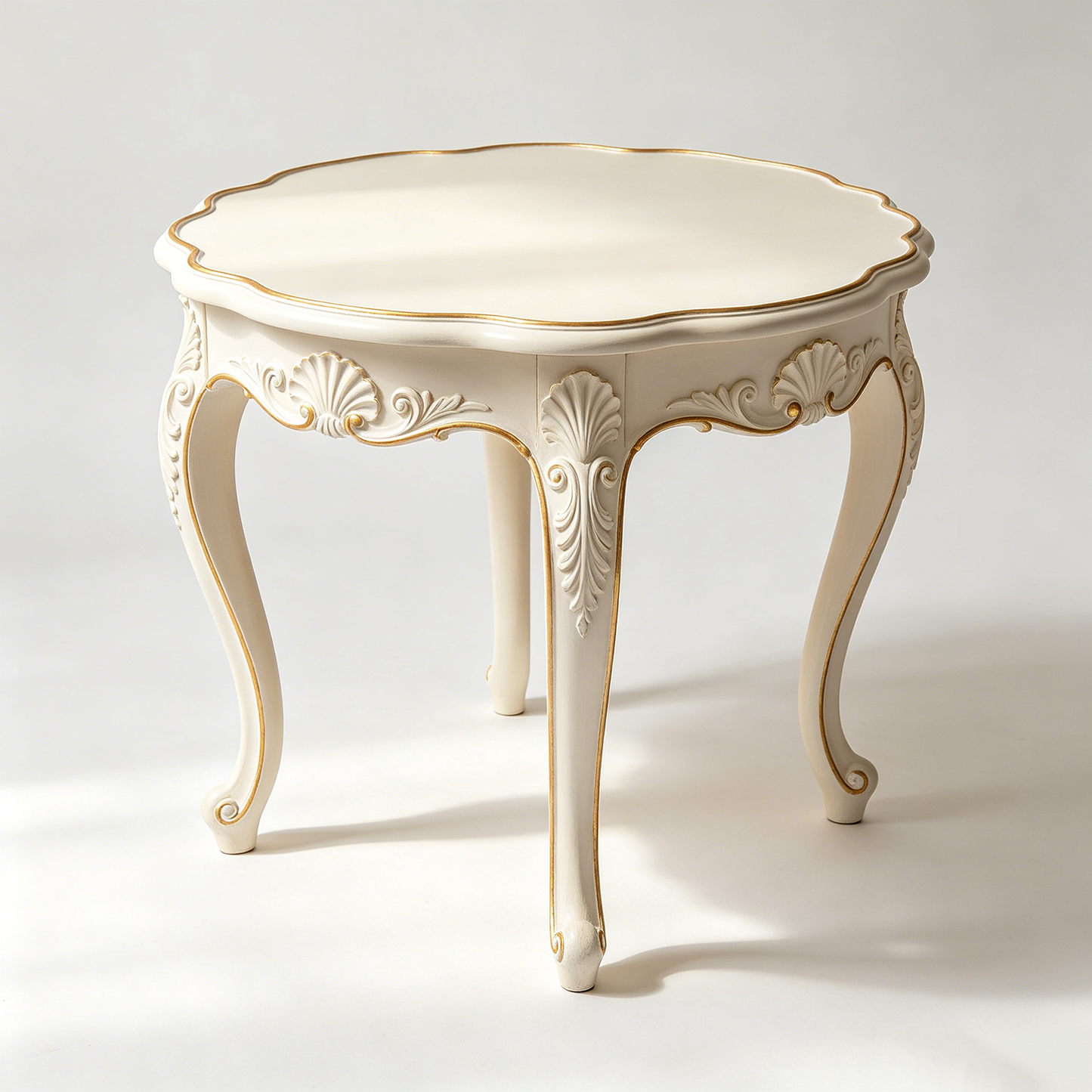 French Shell‑Carved Gilded Table