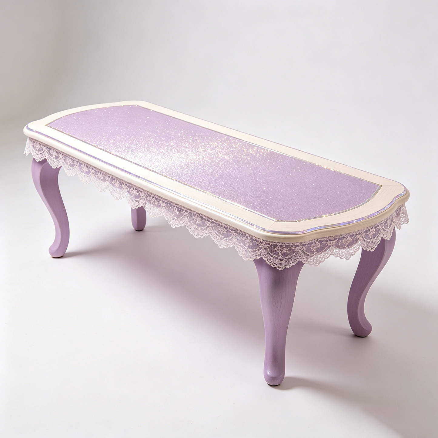 Lavender Glitter Lace French Long Table