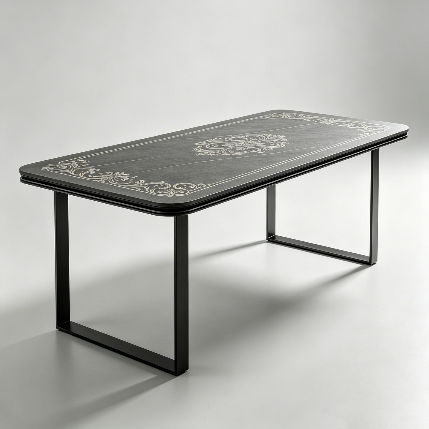 Dark European Carved Minimal Long Table