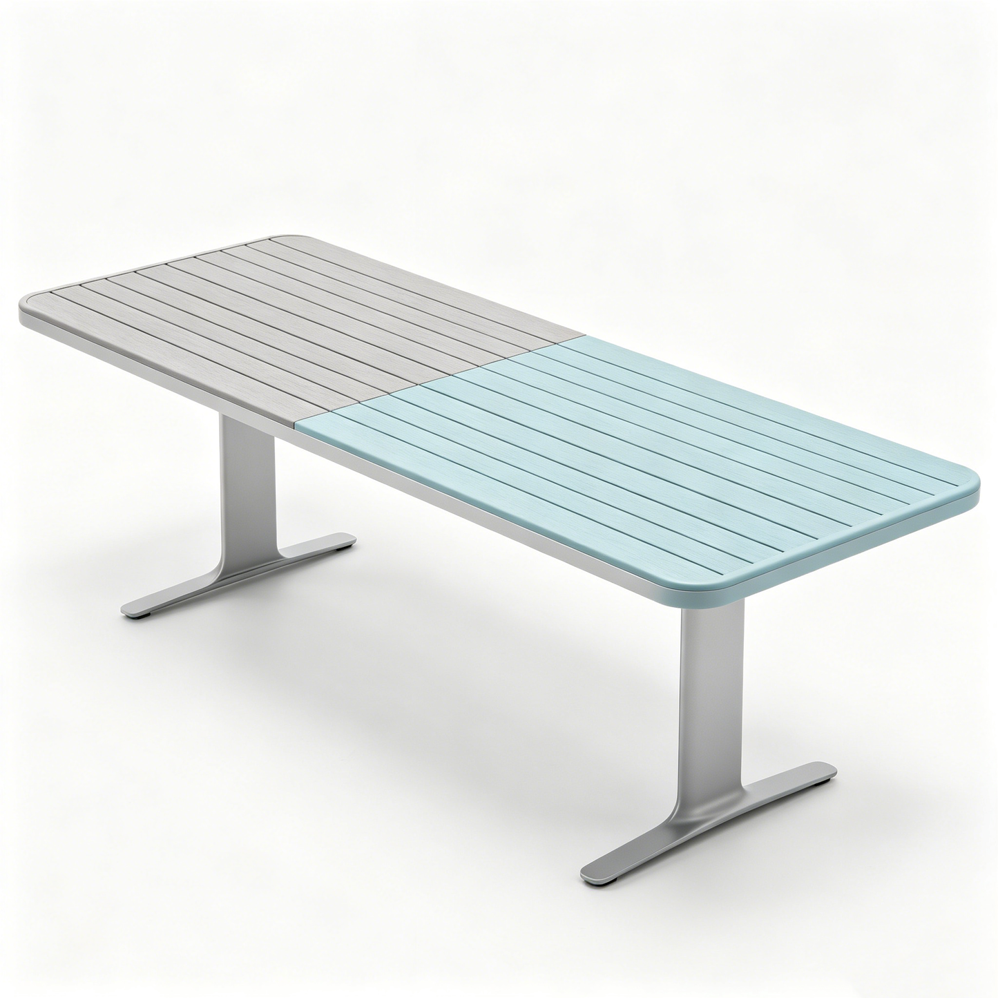 Two‑Tone Outdoor Aluminum Long Table