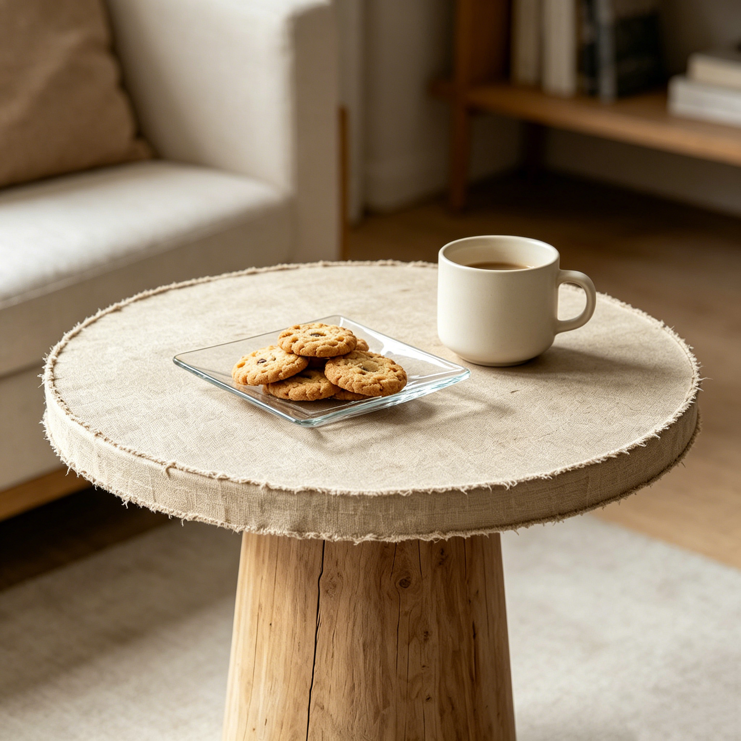 Linen Wabi‑Sabi Round Table