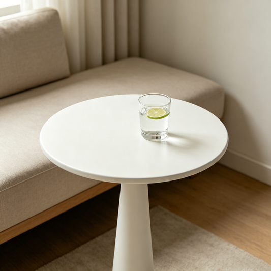 White Tapered Side Table