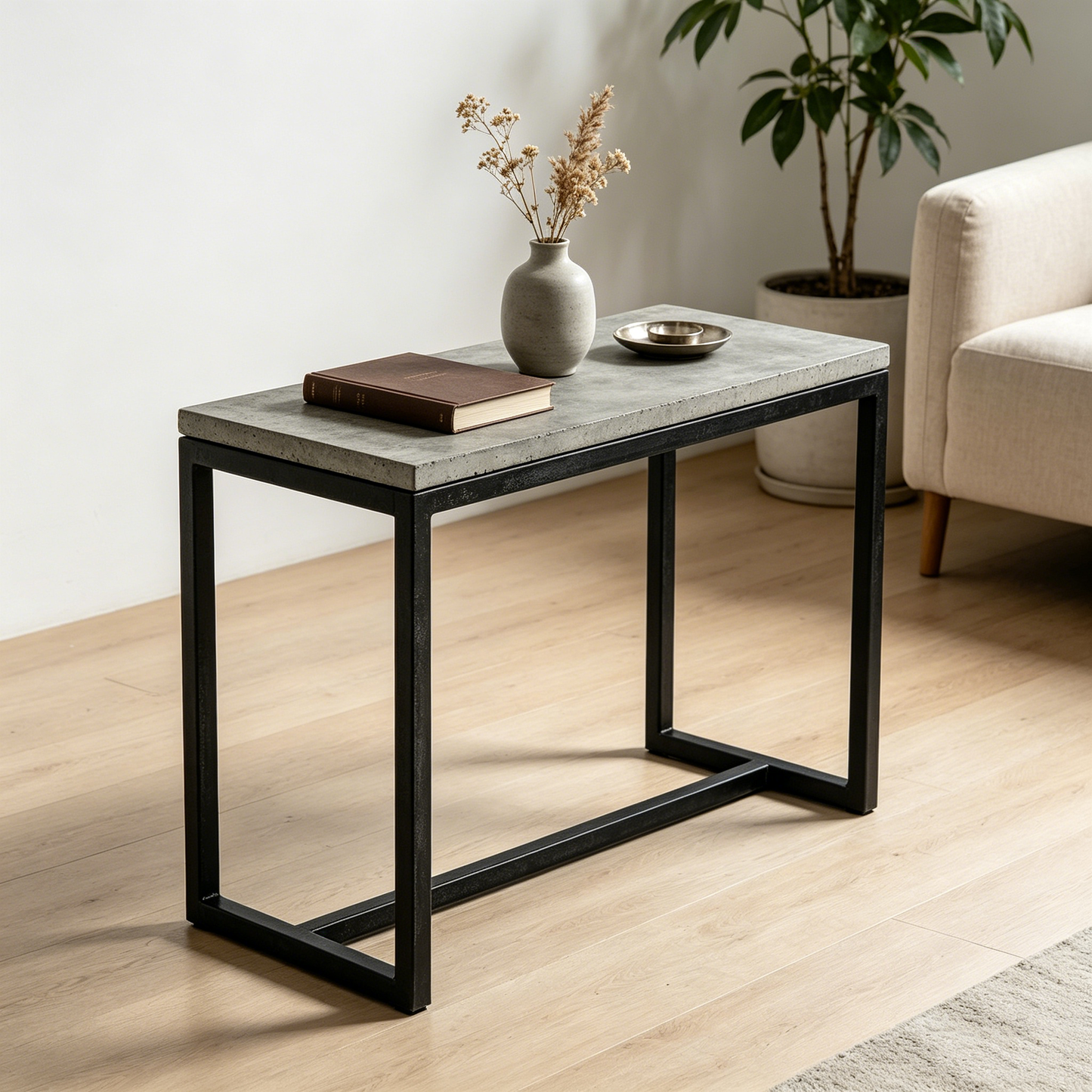 Industrial Concrete Console Table