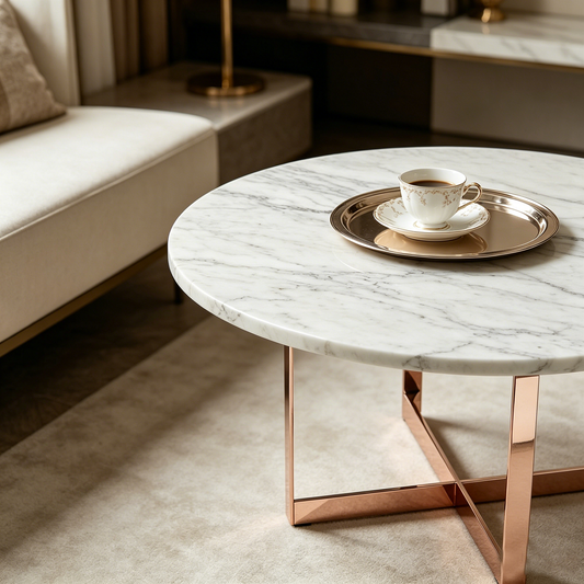 Marble Rose Gold Round Table