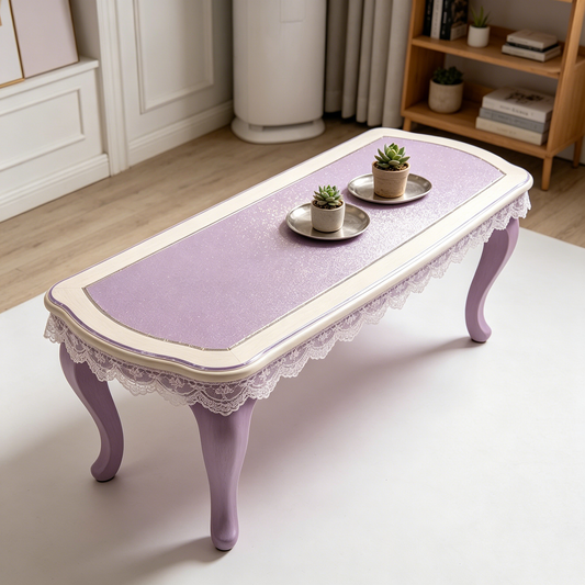 Lavender Glitter Lace French Long Table