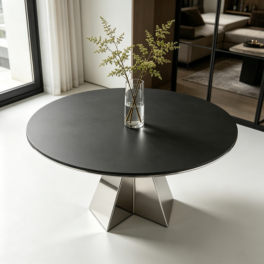 Mirror Metal Cone Round Table