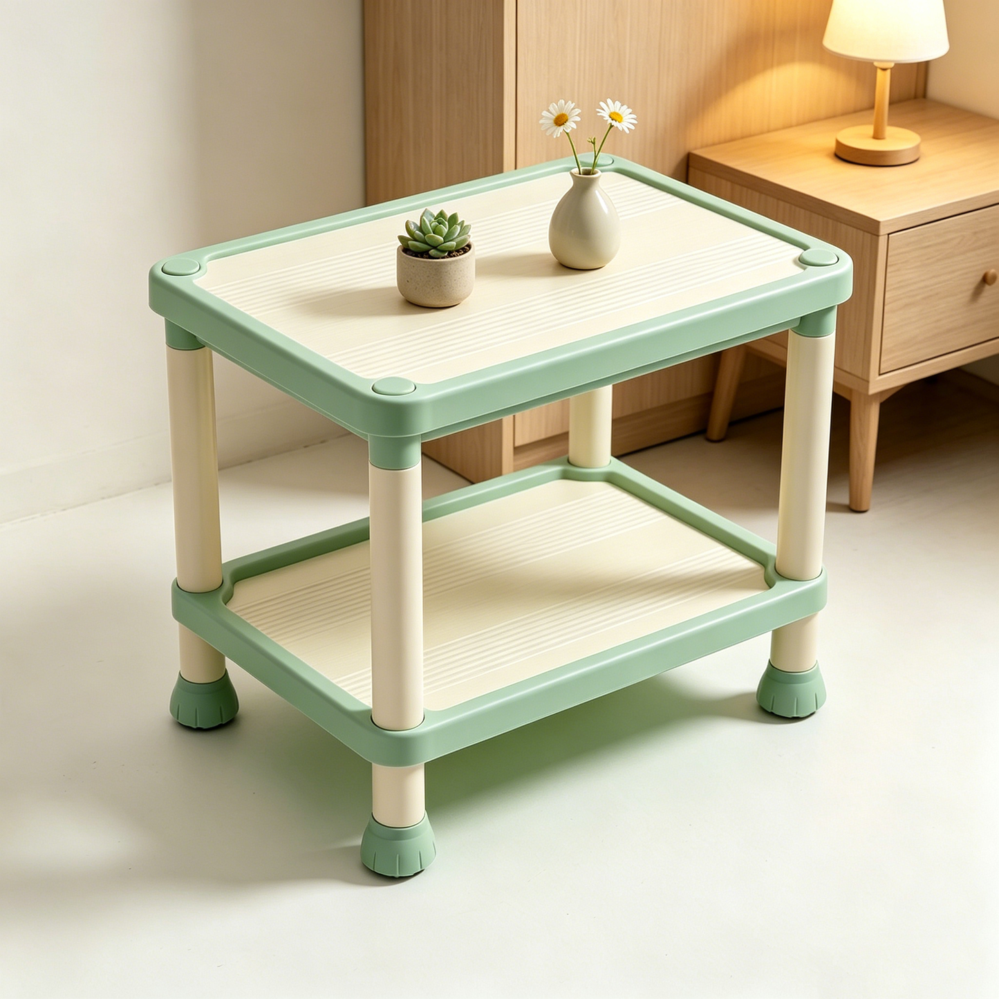 Fresh 2‑Tier Plastic Storage Table