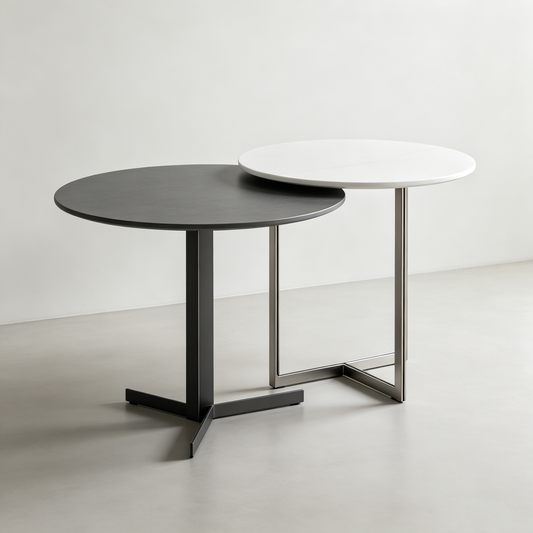 Black‑White Nesting Round Table