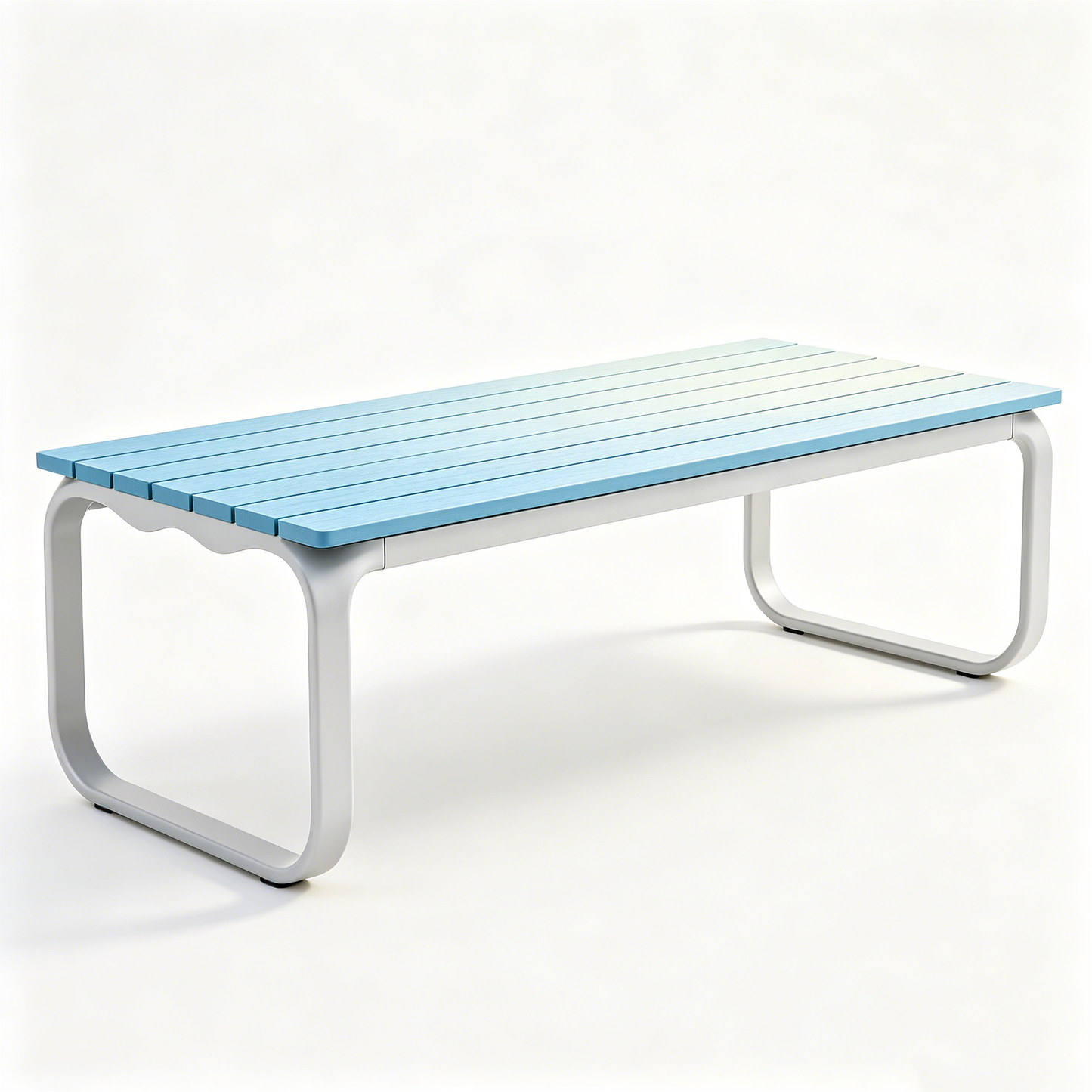 Light Blue Outdoor Aluminum Long Table