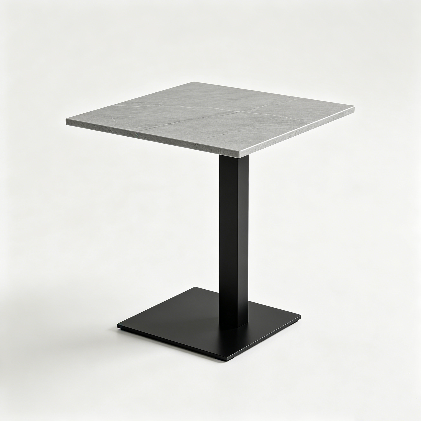 Grey Marble‑Textured Single‑Pedestal Table
