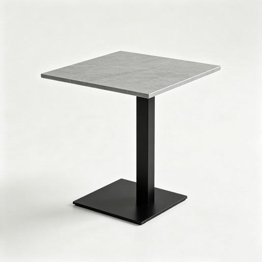 Grey Marble‑Textured Single‑Pedestal Table