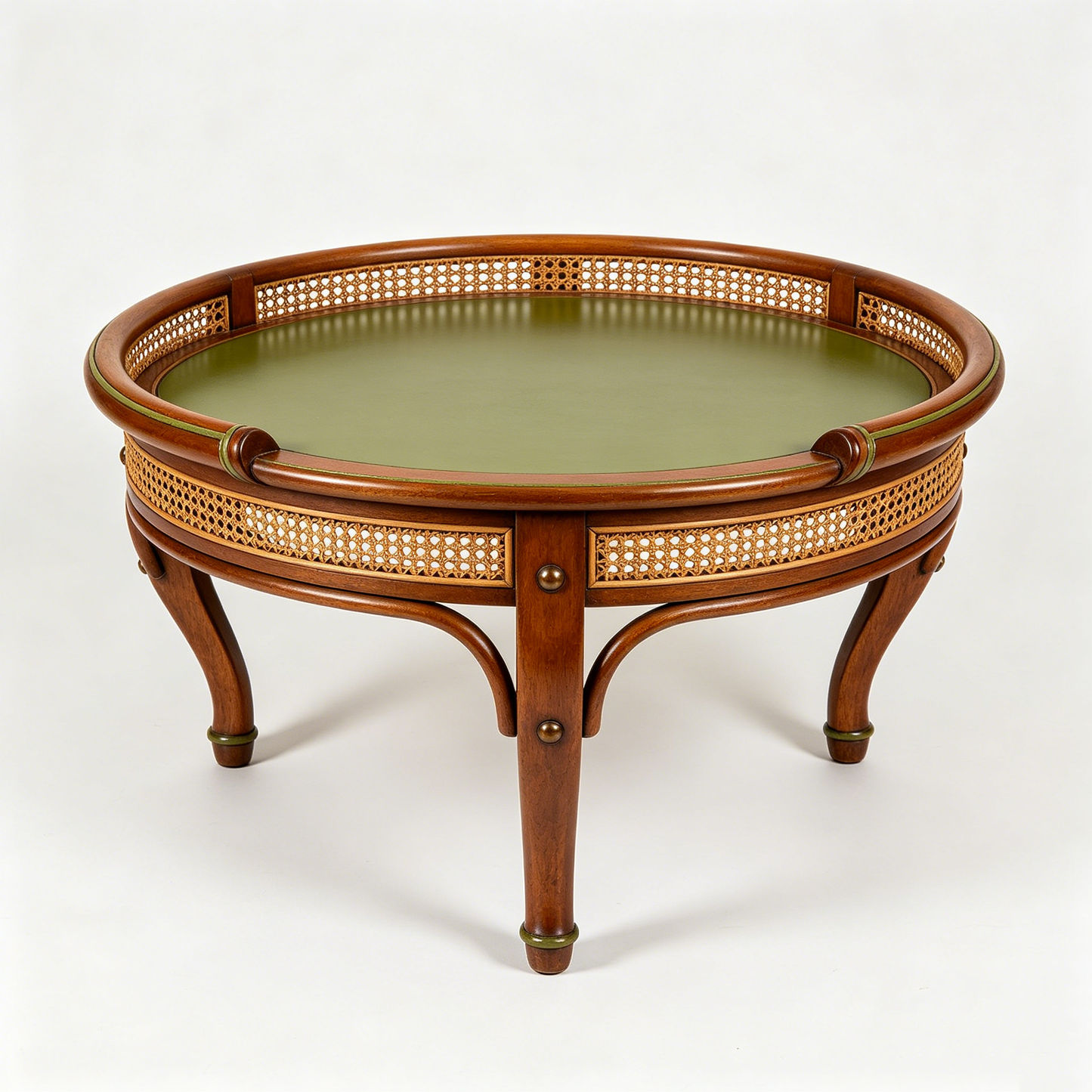 Vintage Rattan Brown Round Table