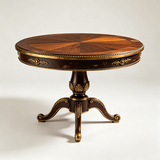 European Gilded Carved Round Table