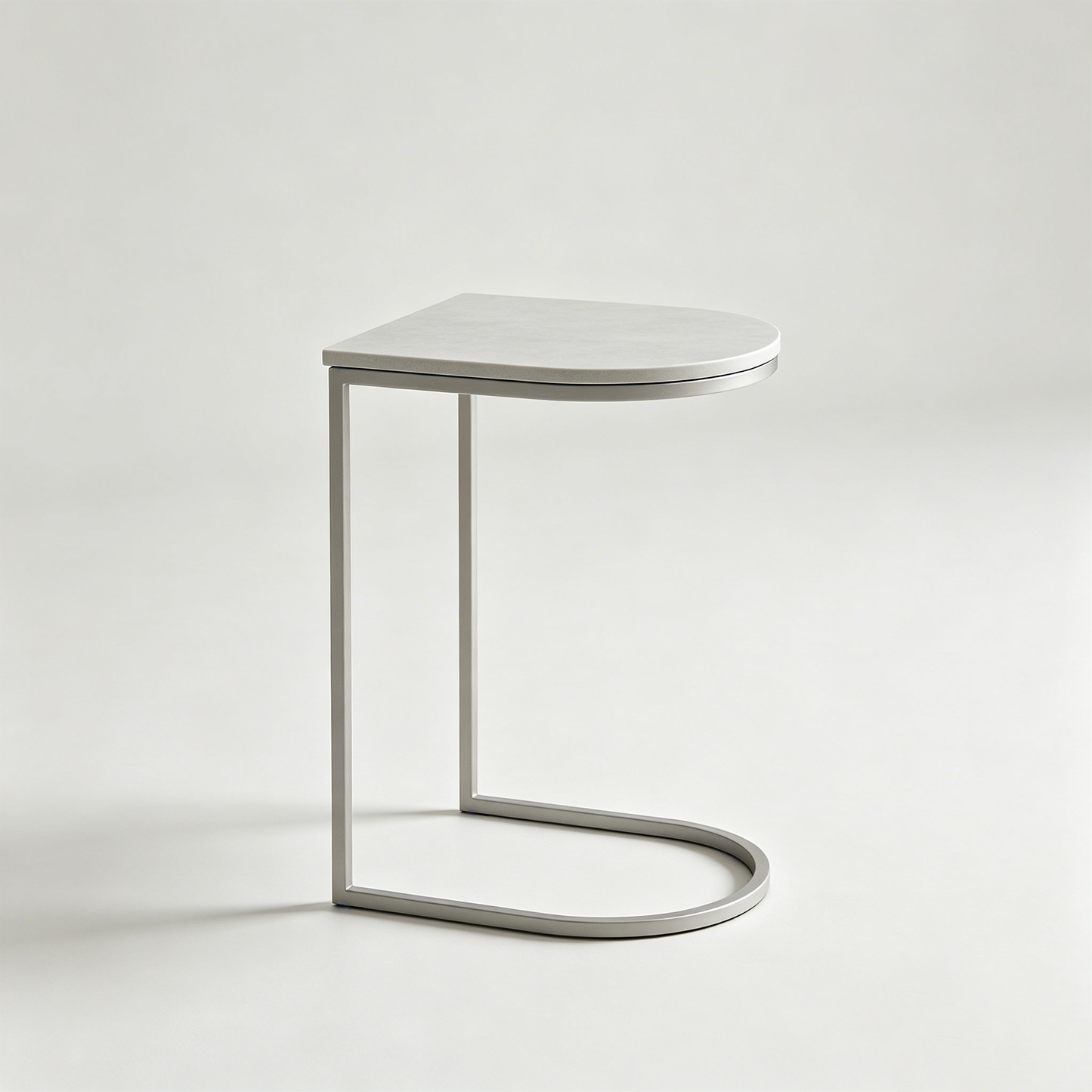 Light Grey C‑Shaped Curved Side Table
