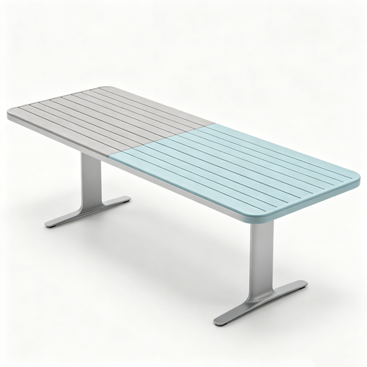 Two‑Tone Outdoor Aluminum Long Table